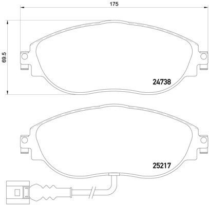P85131 колодки дисковые п.!\ Seat Alhambra/Leon, VW Golf/Passat/Sharan 1.2-3.6i/ P85131 BREMBO