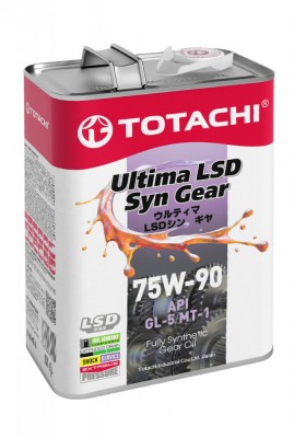 Масло трансмиссионное TOTACHI ULtima LSD Syn-Gear 75W-90 GL-5 4л (4589904931550) G3304 TOTACHI