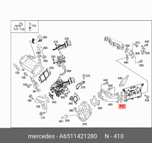 Прокладка коллектора впускного MERCEDES-BENZ A651 142 12 80 A6511421280 MERCEDES BENZ