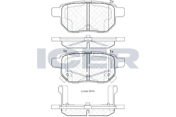 181899 колодки дисковые задние!\ Toyota Auris 1.4VVT-i -2.2D 07>/Yaris 1.0VVT-i  181899 ICER