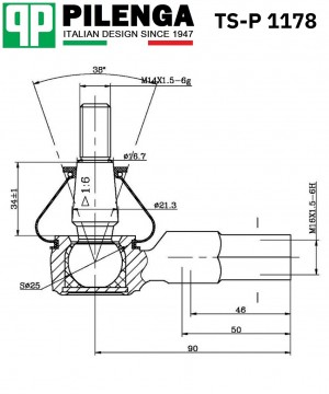 Наконечник рулевой тяги TRANSIT TS-P1178 TSP1178 PILENGA