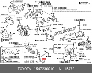 Прокладка системы охлаждения 15472-30010 15472-30010 TOYOTA