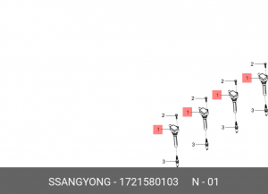 Катушка зажигания SSANGYONG Actyon (12-) (G20D) OE 1721580103 SSANG YONG