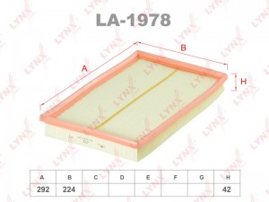 Фильтр воздушный OPEL Astra G (00-05),Zafira (00-05) (2.2 16V) LYNX LA-1978 LYNXAUTO