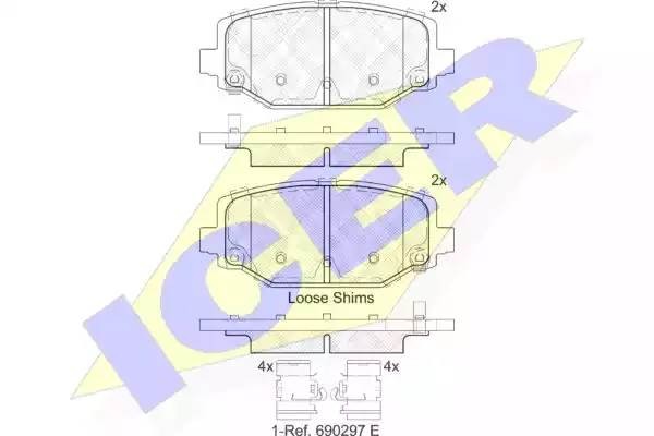 182053 колодки дисковые задние!\ Chrysler Voyager 3.6/2.8CRDi 11> 182053 ICER