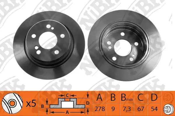 Диск тормозной MERCEDES C (W202,203),E (W210,124) задний (1шт.) NIBK RN1035 NIBK