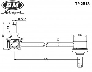 Стойка стабилизатора переднего, праваялевая, BM TR2513 TR2513 BM MOTORSPORT