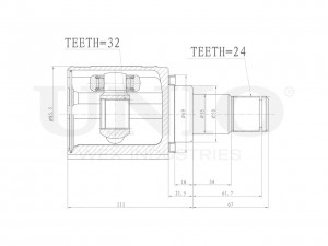 ШРУС внутренний левый CVJ-30168 UNIO