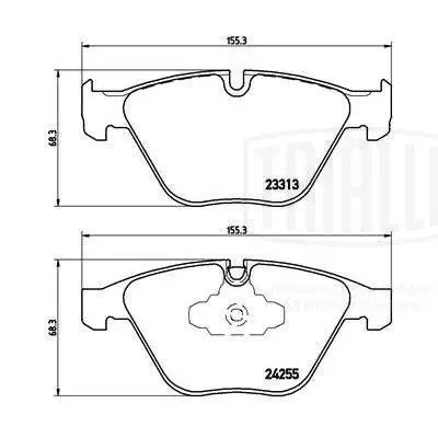 Колодки торм. BMW 3 (E90) (05-) диск. перед. 155x68 (PF 4183) PF 4183 TRIALLI