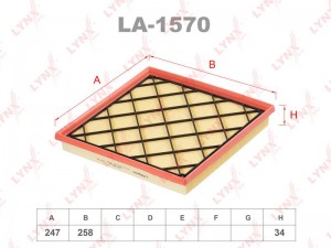 фильтр воздушный! Opel Astra J 1.6/1.6 09>, Chevrolet Cruze 1.6/1.8 09> LA-1570 LYNXAUTO