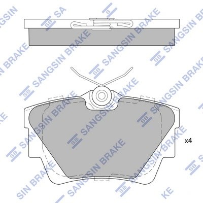Колодки тормозные передние Renault Trafic 80CDi/101CDi 01, Opel Vivaro 1.9-2.5TD SP1742 SANGSIN