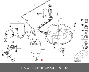 Болт с шестигранной головкой с шайбой 37 12 1 093 994 BMW