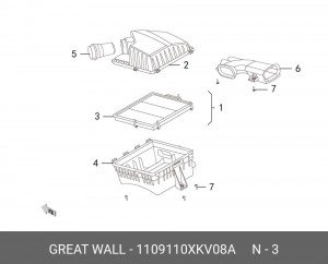 Фильтр воздушный HAVAL H8/H9 1109110XKV08A 1109110XKV08A GWM