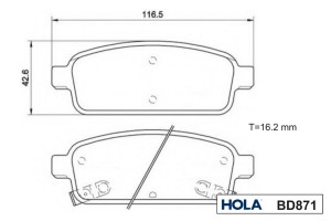 Колодки тормозные дисковые задние BD871 HOLA