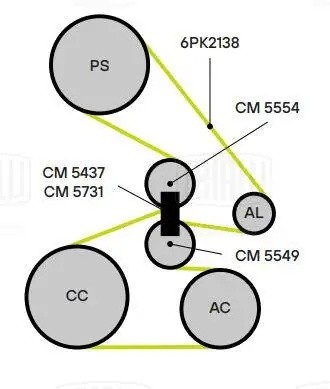 Ролик приводного ремня CM 5554 TRIALLI