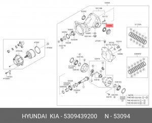 Чашка HYUNDAI ix35 (11-) KIA Sorento (14-) дифференциала OE 5309439200 HYUNDAI KIA