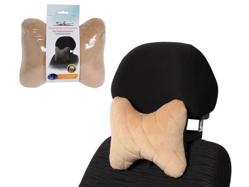 Подушка на подголовник алькантара бежевый "AIRLINE" ASP-B-03 AIRLINE