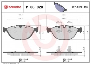 P06028 GDB1529=958 00 !колодки дисковые п.\ BMW X5 4.4/4.6/4.8 02> P06028 BREMBO