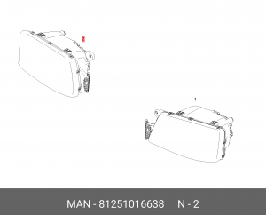 фара! правая с корректором и ходовым огнем H7\MAN 81251016638 MAN