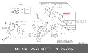 Втулка направляющая тормозного суппорта SUBARU 26631-AG000 26631AG000 SUBARU