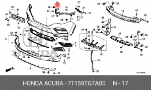 Кронштейн левой фары 71159TG7A00 71159TG7A00 HONDA