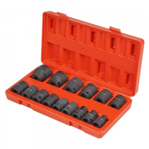 Набор головок ударных (15 предметов) "AIRLINE" (1/2"DR L=38 мм) (10-32 мм) кейс ATAS076 AIRLINE