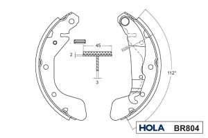 Колодки тормозные барабанные задние BR804 HOLA