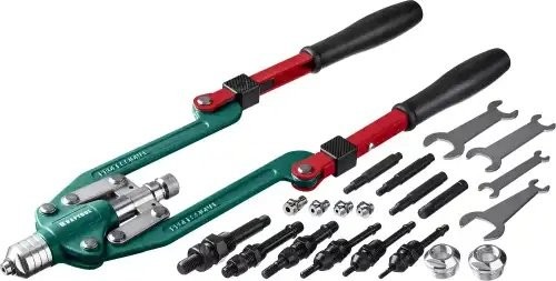31182 Z01_KRAFTOOL Combo3-M12 комбинированный заклепочник складной в кейсе 31182Z01 KRAF TOOL