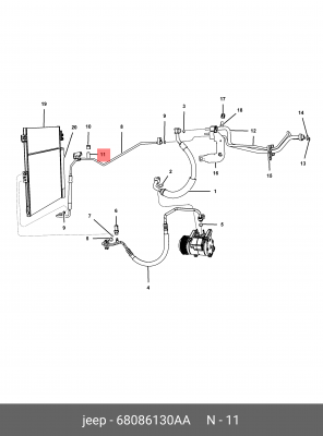 КЛАПАН КОНДИЦИОНЕРА 68086130AA MOPAR