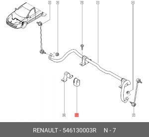 втулка стабилизатора переднего!\ Renault Laguna III 1.6-2.0 16V/1.5-2.0DCi 07> 546130003R RENAULT