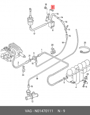болт с внутренним шестигранником!\ Audi 80 B3/B4 N 014 701 11 VAG