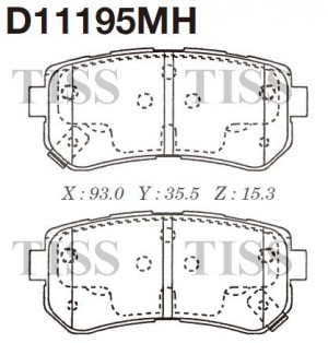 Колодки тормозные дисковые задние HYUNDAI SOLARIS 10 D11195MH D11195MH MK KASHIYAMA
