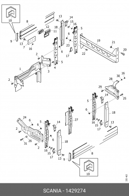 Наконечник бокового ограждения 1429274 SCANIA