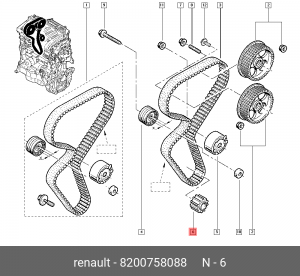 Шкив RENAULT коленвала OE 8200758088 RENAULT