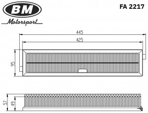Фильтр воздушный Citroen BERLINGO, PARTNER 1.6 '08- FA2217 FA2217 BM MOTORSPORT