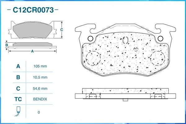 Тормозные колодки задние Low Metallic C12CR0073 C12CR0073 CWORKS