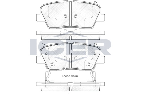 181954 колодки дисковые задние!\ Hyundai Entourage V6 3.8 07> 181954 ICER