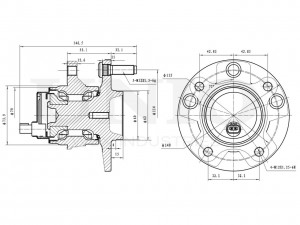 Ступица передняя правая (с ABS) HUB-20257 UNIO