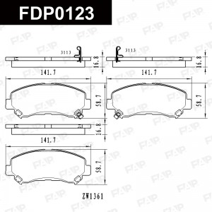 Тормозные колодки дисковые смесь CERAMIC FDP0123 FDP0123 FAP