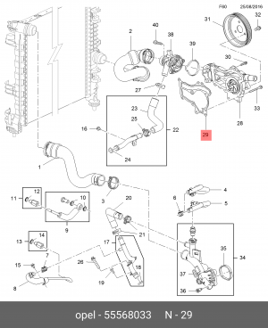 Прокладка водяного насоса GM GENERAL MOTORS 55568033 55568033 GENERAL MOTORS