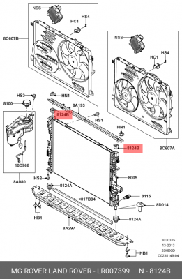 подушка радиатора!\ Land Rover Range Rover Evoque/Freelander 12-14 LR007399 LAND ROVER