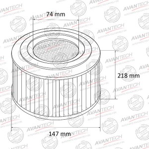 Фильтр воздушный Avantech (с пропиткой) AF0255W AVANTECH