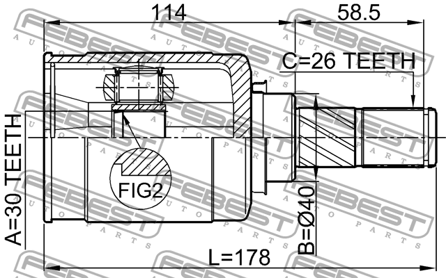 ШРУС 0211-J1016LH 0211-J1016LH FEBEST