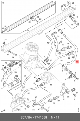 Топливная трубка PDE   Scania 1741068 SCANIA