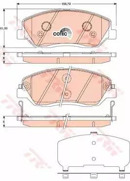 Колодки передние HYUNDAI SANTA FE I-III, KIA SORENTO II, SSANYONG ACTYON II GDB3 GDB3418 TRW