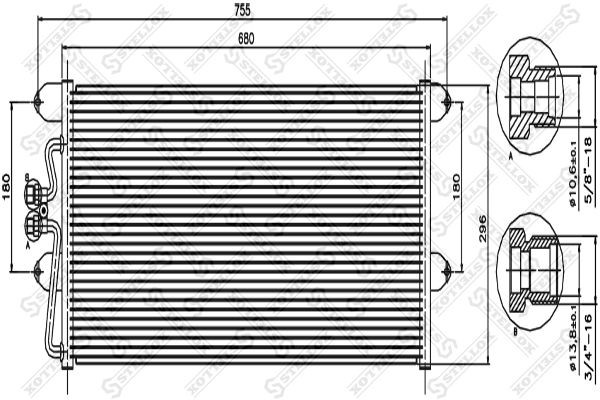 радиатор кондиционера!\ VW T4 all 91-02 10-45315-SX STELLOX
