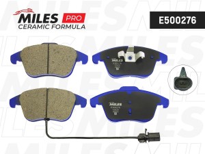 Колодки тормозные передние (с датчиком) (Смесь CERAMIC серия PRO) AUDI A4/A4 ALL E500276 MILES