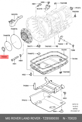 сальник насоса!\ Land Rover Discovery/Range Rover/Range Rover Sport 02-13 TZB500030 LAND ROVER