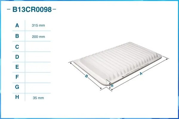 Фильтр воздушный B13CR0098 B13CR0098 CWORKS