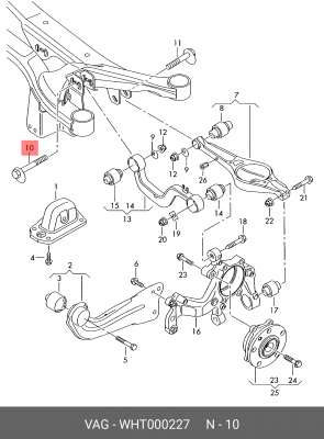 Болт эксцентриковый VAG WHT 000 227 WHT 000 227 VAG